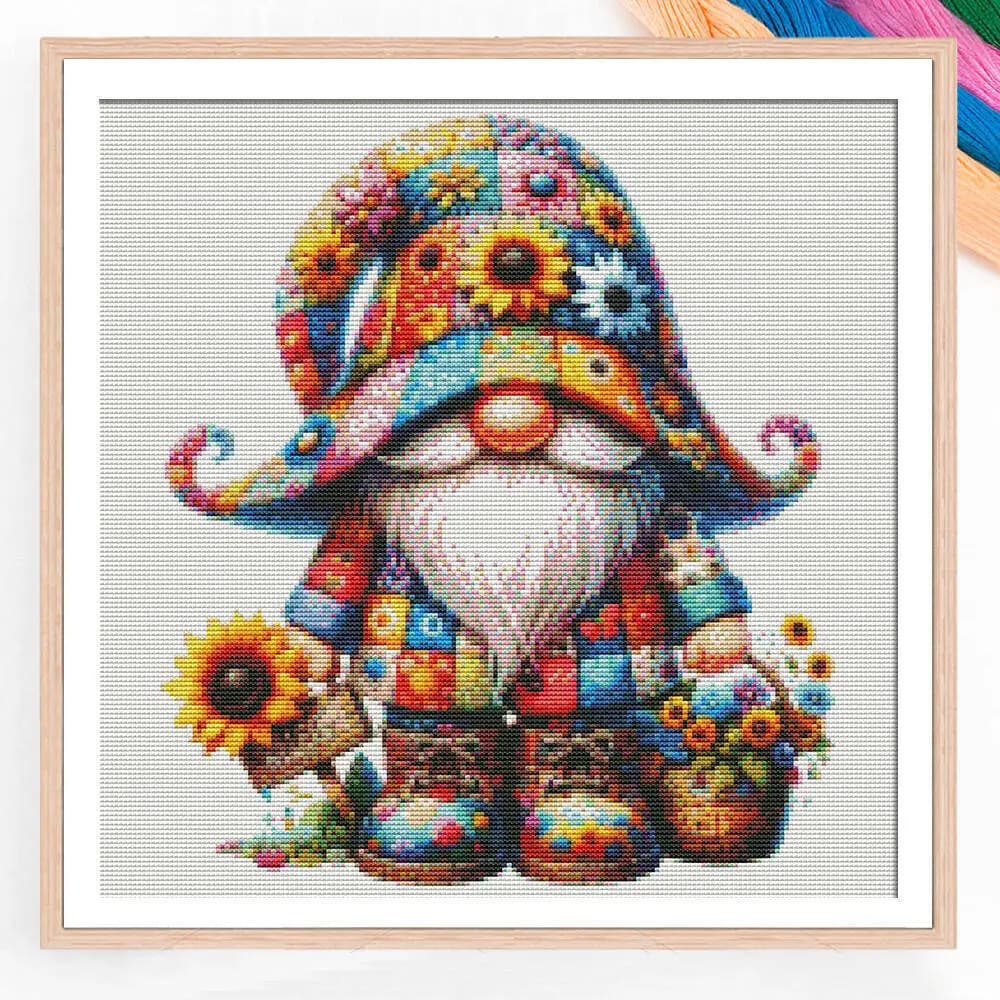DIY Cartoon Cross Stitch Kit Gnome Handmade Embroidered Set Art Christmas Holiday Gift For Children