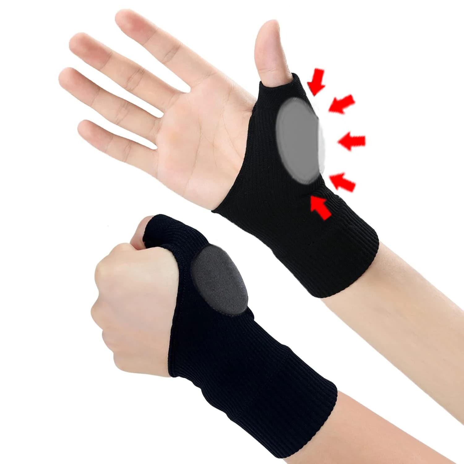 Guanti per Artrite del Pollice e del Polso, Cuscinetto in Gel per Artrite, Tendinite, Sindrome del Tunnel Carpale, Reumatoidi, Digitazione, Guanti Compressivi Traspiranti