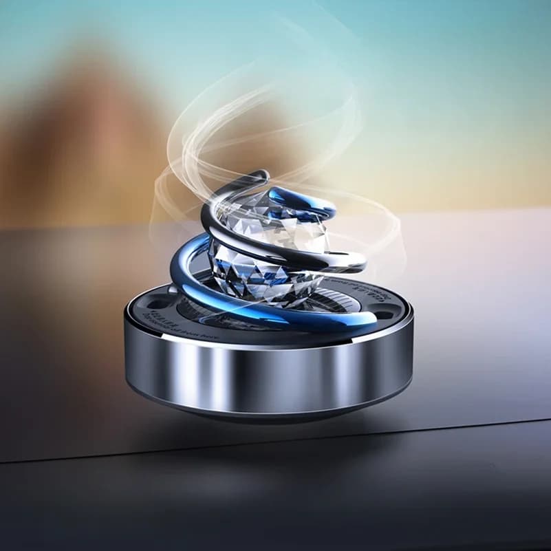 Deodorante per Auto Creativo con Rotazione Solare, Diffusore di Profumo a Lunga Durata, Purificatore d'Aria, Accessori per Interni Auto