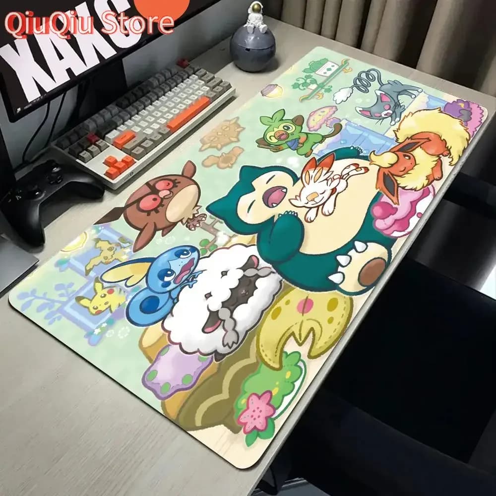 Tappetino per mouse 900x400 Tappetino per mouse per laptop Tappetino per mouse per ufficio Decorazioni per scrivania Tappetino per mouse esteso Tappetino per tastiera P-pokemon Snorlax Versize Tappetino per scrivania