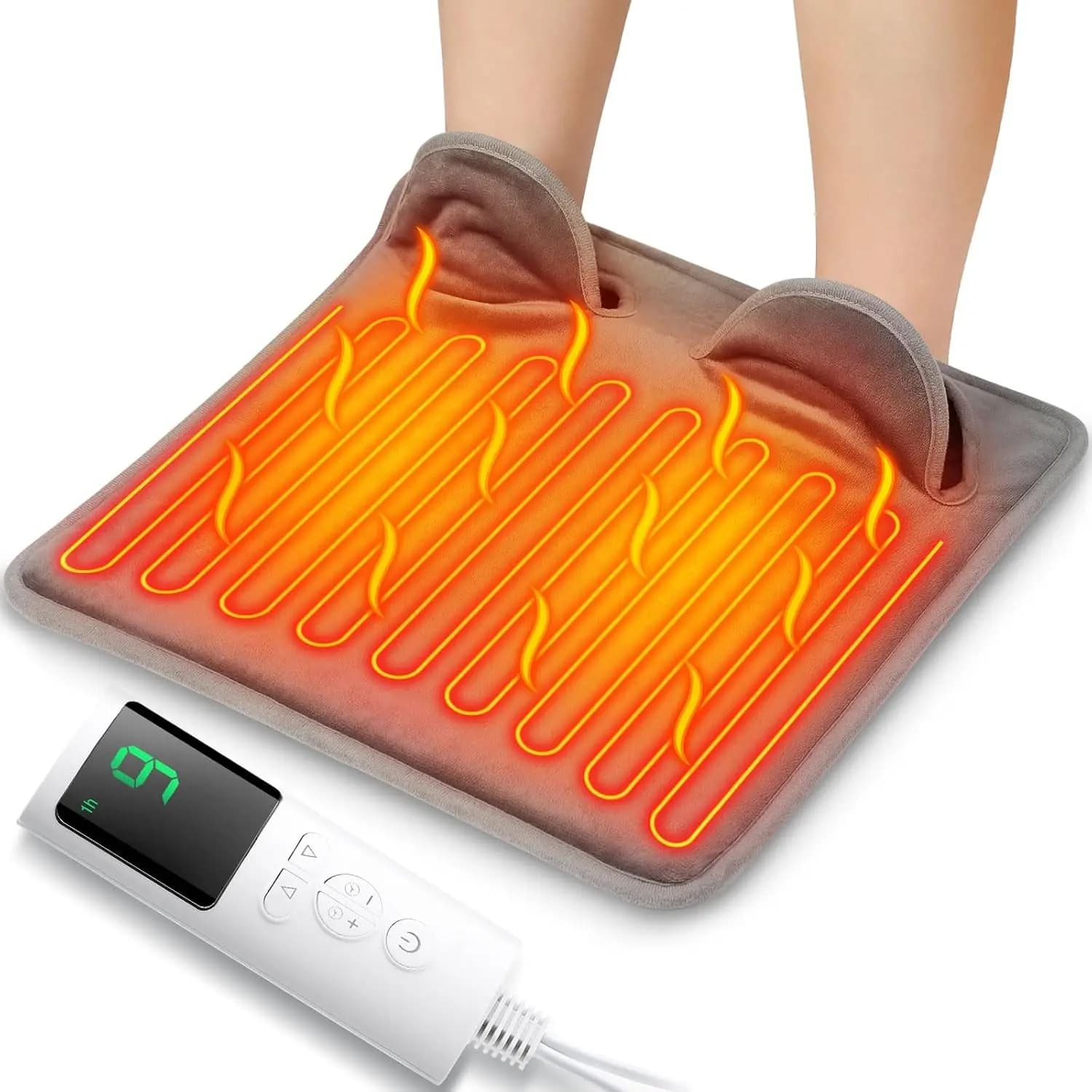 Tappetino riscaldante Home Office Camera da letto Tappetino riscaldante elettrico per piedi Piedi lavabili Riscaldatore Coperta termica in morbido peluche per uso domestico