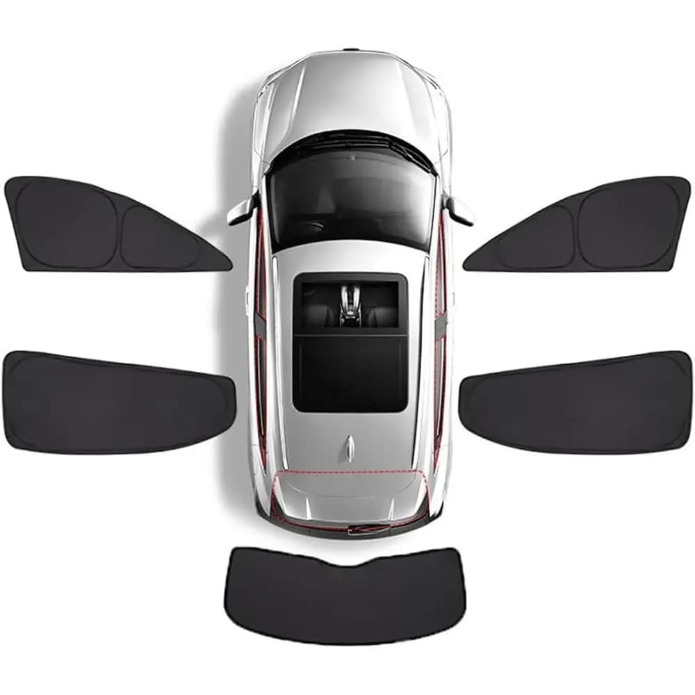 Universal Car Window Sunshades, Blackout Curtains for Sun Protection, 5-Piece Interior Accessory Set