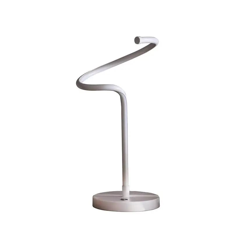 Lampada da tavolo a spirale con curva a S bianca opaca a LED da 19 pollici - Design moderno per l'illuminazione di casa e ufficio