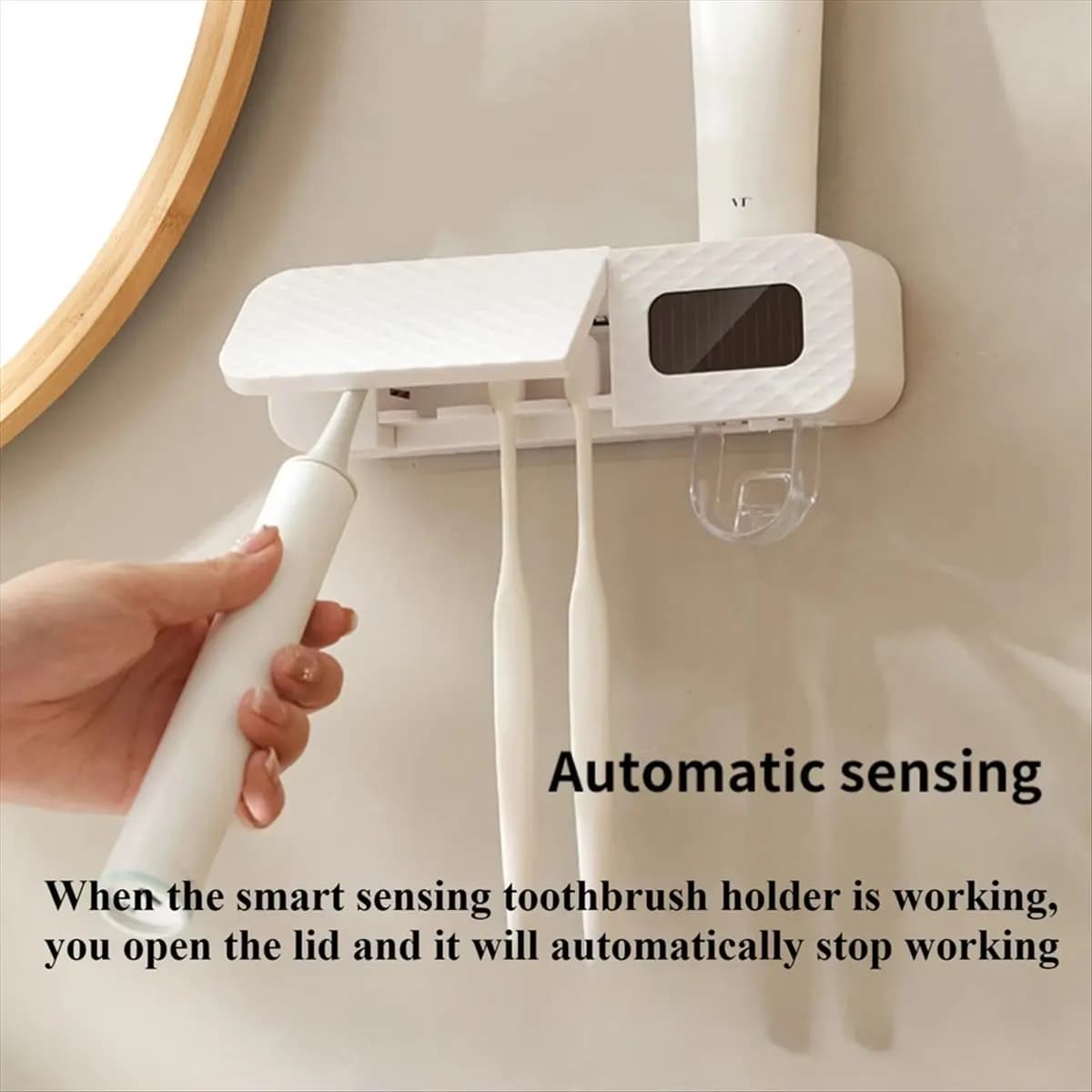 Capable - Porta spazzolino da parete Spremi dentifricio automatico Portaoggetti Accessori per il bagno Dispenser di dentifricio A