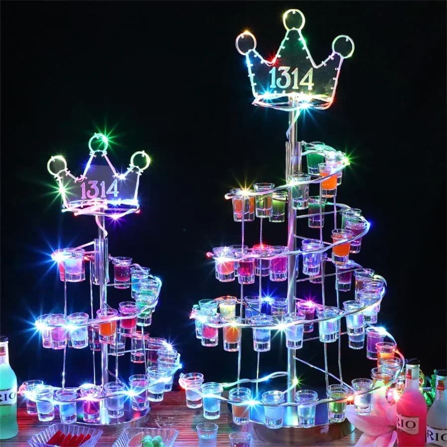 Portabicchieri Ricaricabile per Cocktail, Supporto per Bicchieri da Vino, Espositore per Bicchierini da Shot per Servizio VIP, Decorazione per Night Club, Feste, Bar, Matrimoni