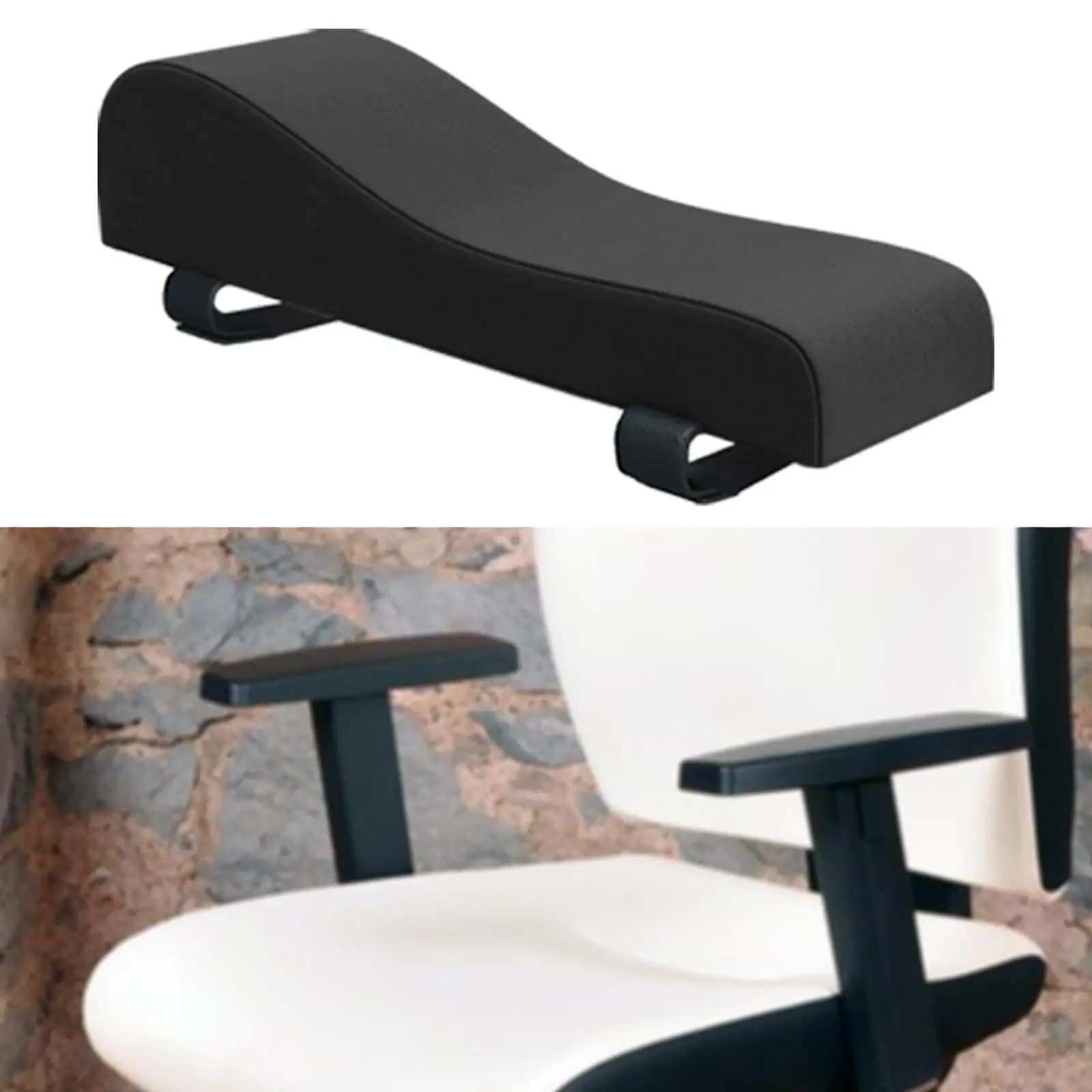 Set di 2 cuscini per braccioli ultra morbidi, cuscini di supporto ergonomici, antiscivolo, adatti per sedie da ufficio e da gioco, neri
