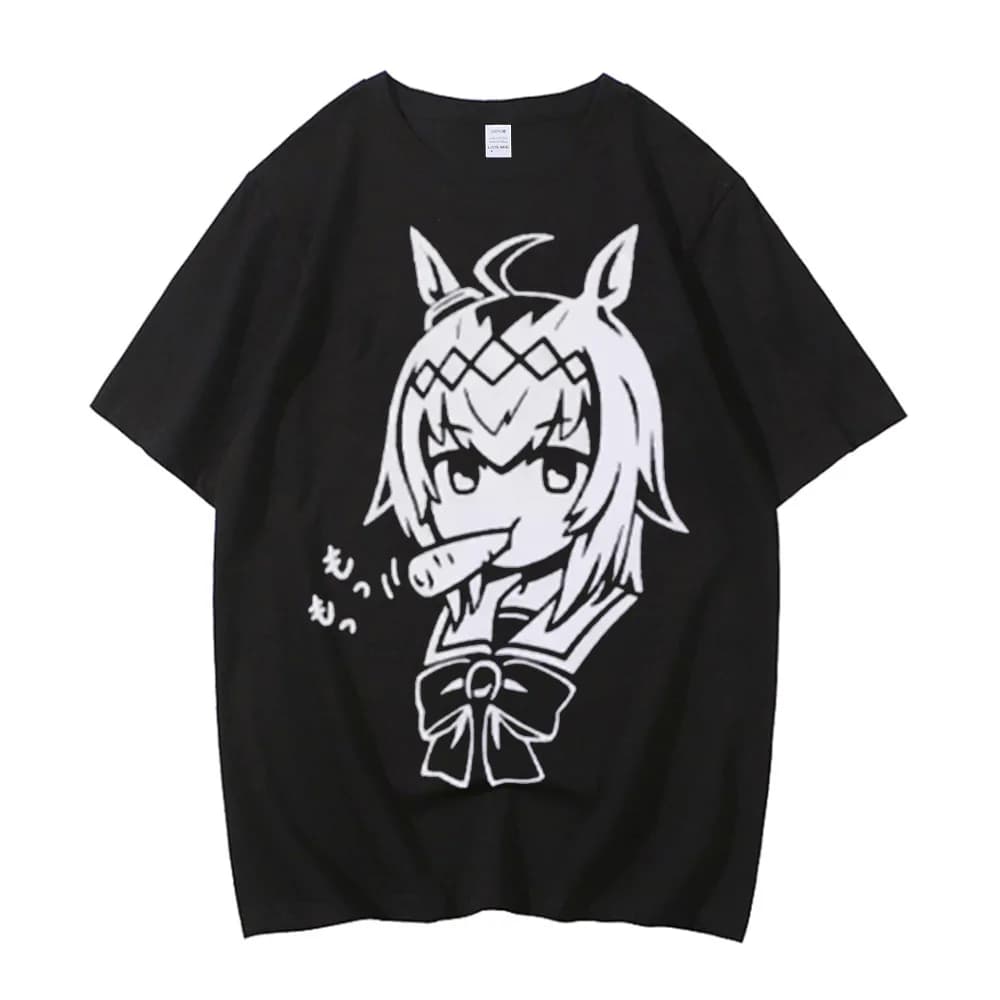 Umamusume cotton t-shirt men University kawaii 80s Breathable Vintage Pastel t shirt kawaii 2000s University Gothic Pop Culture