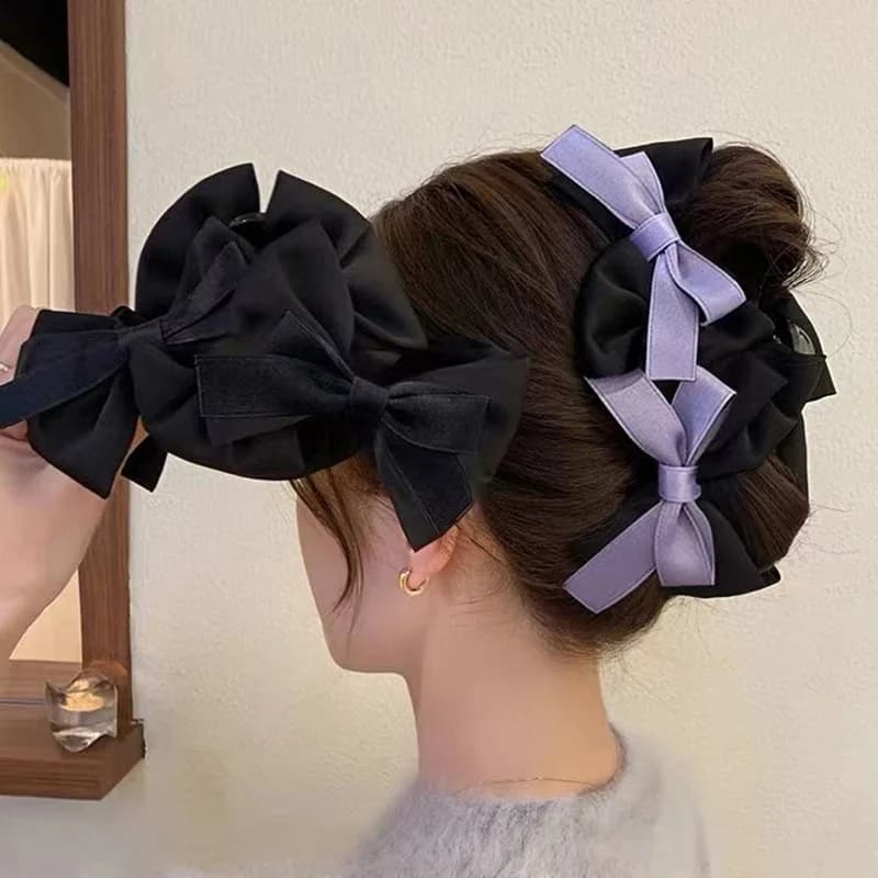 Fermaglio per capelli a fiocco francese grande, fermaglio a pinza elegante da donna, fermagli per capelli alla moda per ragazze, accessori dolci per capelli