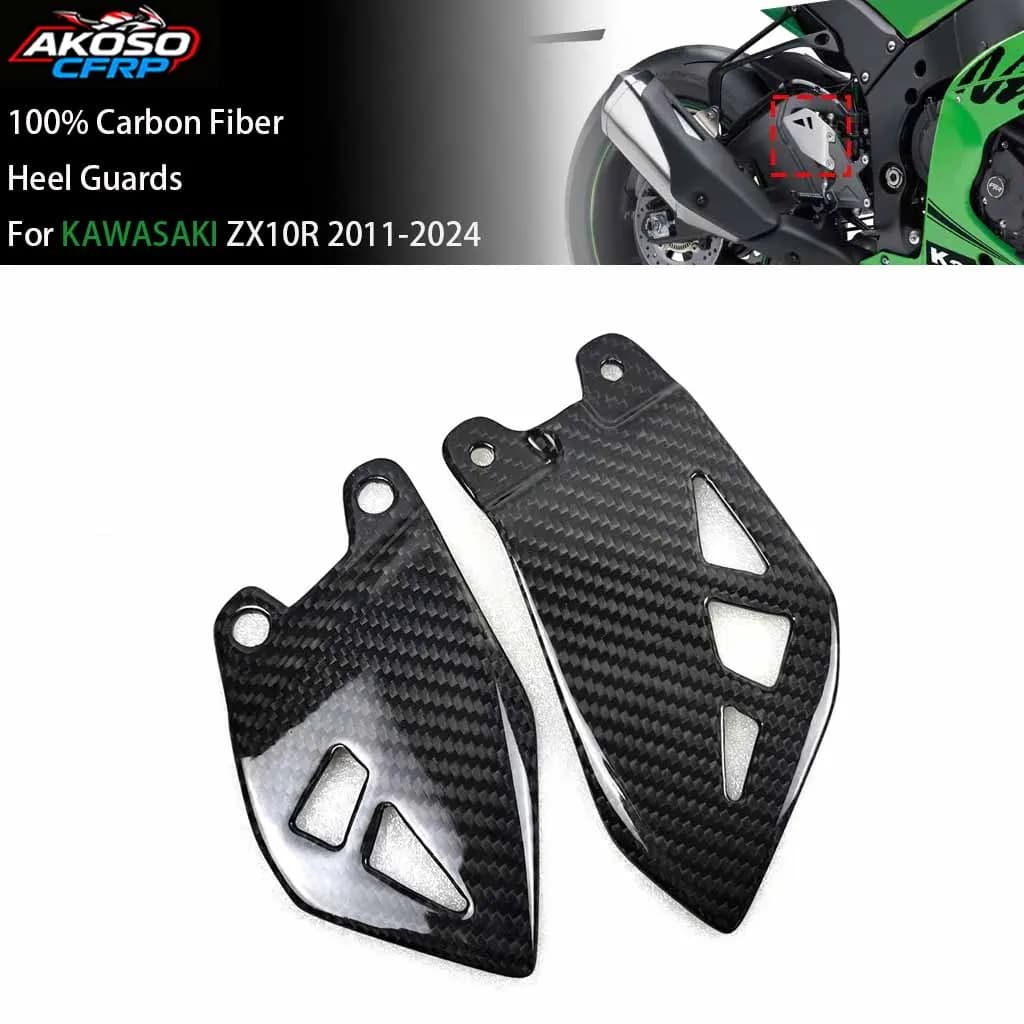Moto Per Kawasaki ZX10R 2011-2024 100% In Fibra di Carbonio Tallone Guardie Rearset Copertura Poggiapiedi Ala Protezione Carenatura Accessori