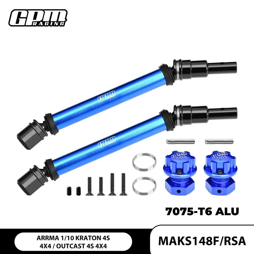 GPM 4140 Set albero motore CVD in acciaio e dadi esagonali ruota per ARRMA 1/10 Kraton 4S Outcast 4S AR310887