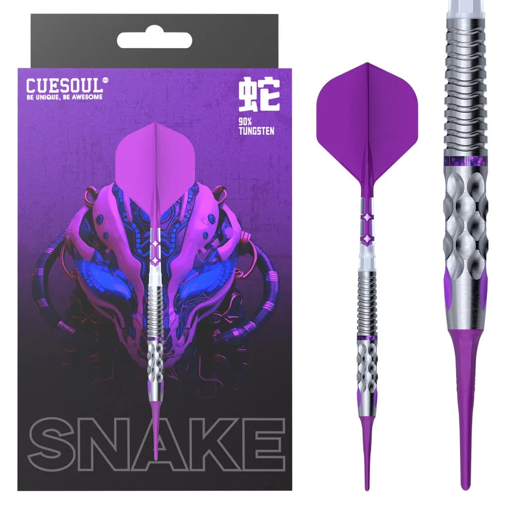 CUESOUL Zodiaco Cinese 'SNAKE' 19g Punta Morbida Set di Dart al 90% di Tungsteno con Volo ROST T19 Integrato