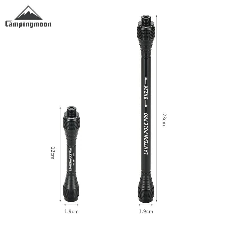 CAMPINGMOON BKZ27 Lampada a Gas in Lega di Alluminio per Campeggio, Lampada d'Atmosfera con Palo Allungabile e Regolabile in Altezza