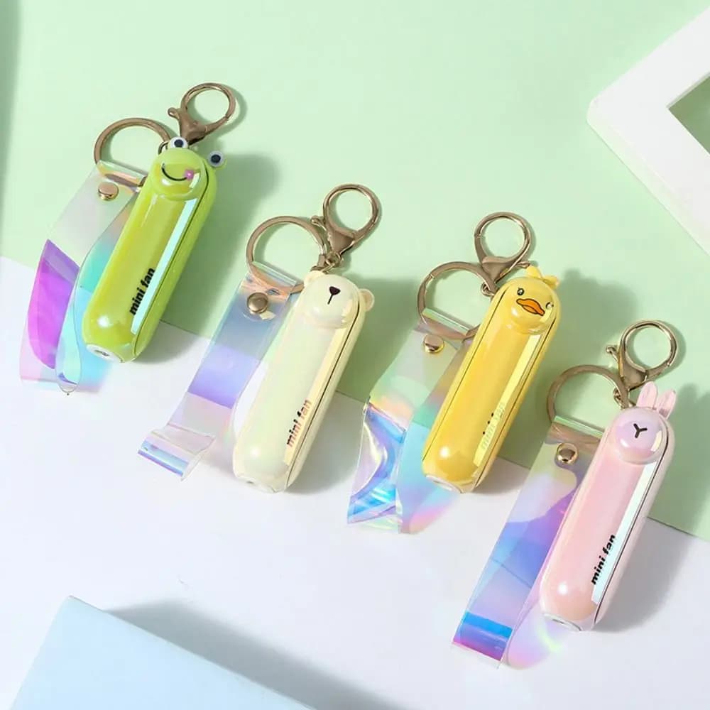 Portable 3 Speeds Mini Folding Fan USB Charge Table Desk Keychain Fan Kawaii Cooling Handheld Fan Home Office