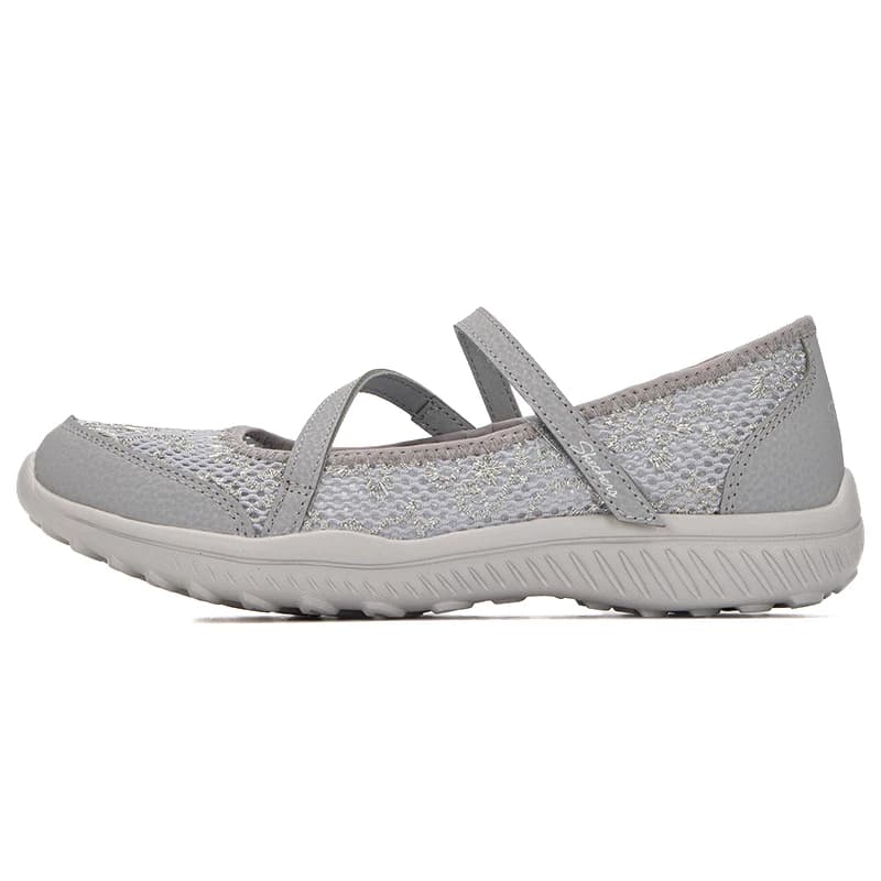 Skechers Women's Slip-On sneakers, Breathable Casual Shoes with Soft Saws 100022-Gry