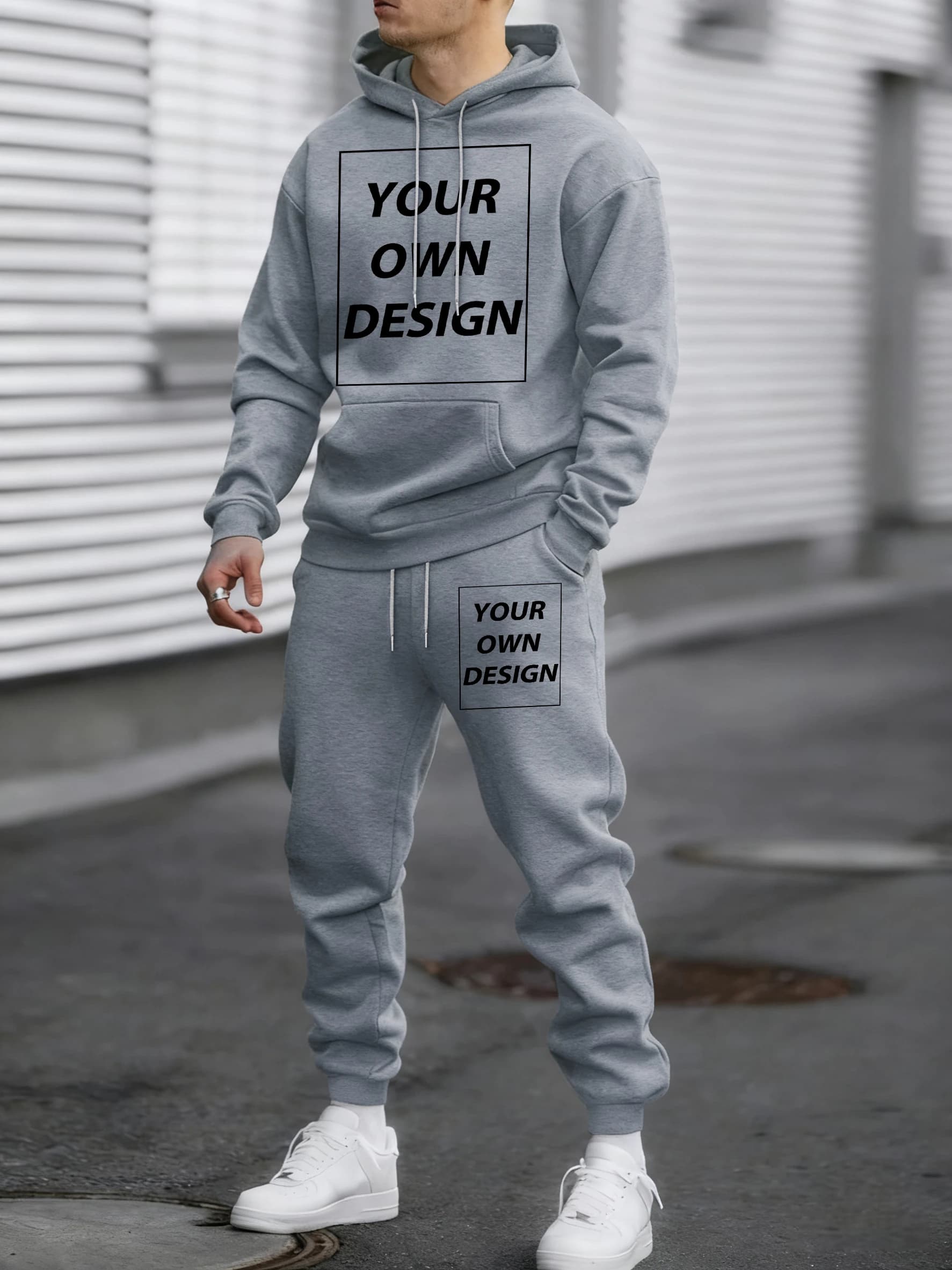 Set con cappuccio primavera autunno, logo personalizzato, motivo casual, moda streetwear, pullover, pantaloni sportivi con coulisse, abbigliamento sportivo comodo