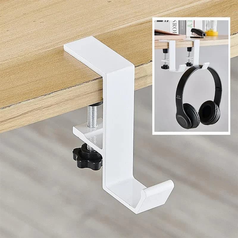 Adjustable Desktop Board Hook Game Headphones Desk Hook Backpack Bearing Hanging Support for Double Hook Home Office Organizer without Punching