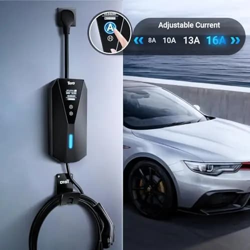Caricatore EV Portatile Tera Livello 1 e 2, 16A J1772, Cavo da 23FT, NEMA 14-50 e 5-15, per Interni/Esterni, Certificato ETL