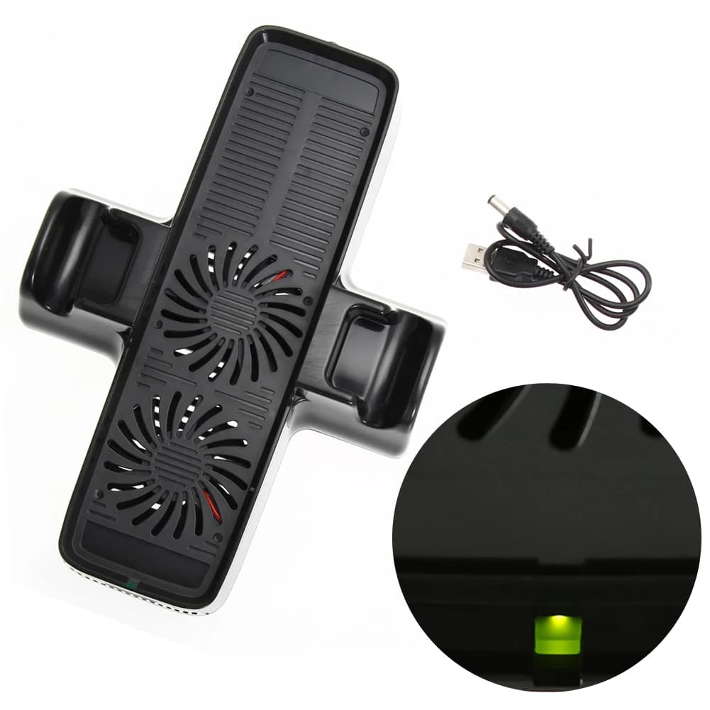 Ventola di Raffreddamento per Console con Supporto Doppio e Accessori per Controller XBOX 360