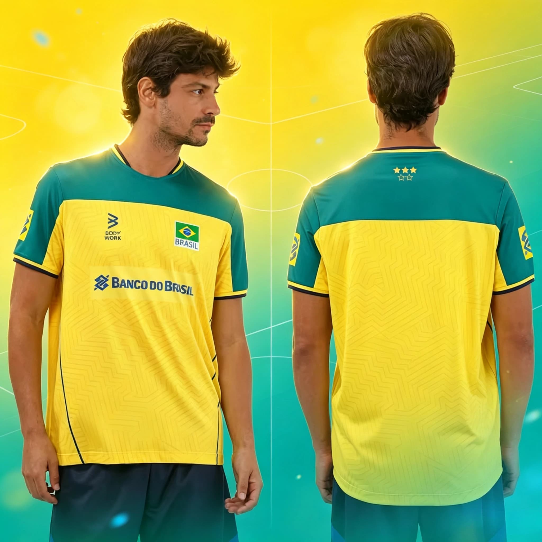 2026 CBV Brazil Unisex Volleyball Jersey, Beach Volleyball Mesh Breathable Shirt, Men Women Summer Sport Quick Drying Jersey