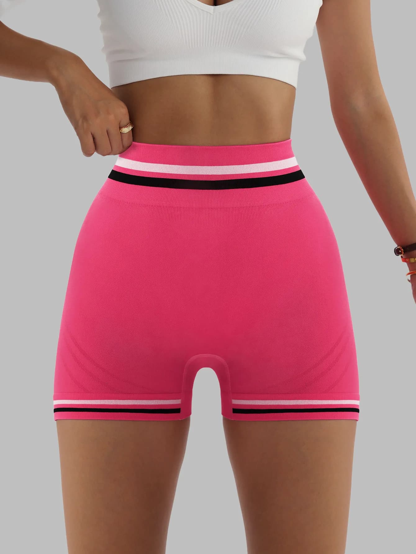 Pantaloncini da yoga da donna ad asciugatura rapida per sport all'aria aperta, pantaloni da yoga stampati con linea estiva per ciclismo, corsa e fitness
