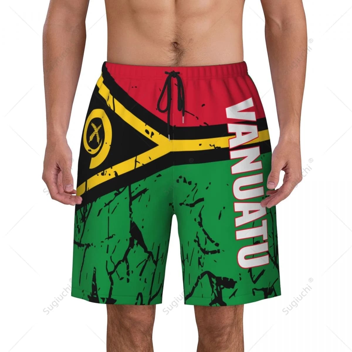 Men's Vanuatu Flag Beach Pants Board Shorts Surfing Boys Soccer Cycling Swimwear Running Polyester