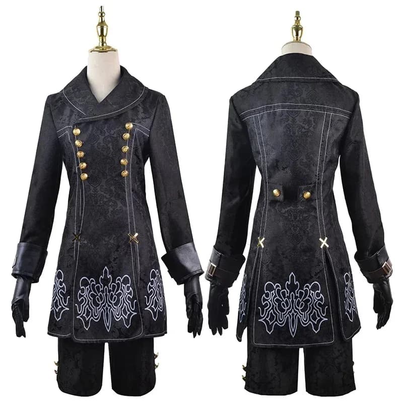 Anime Nier Automata 9S Yorha 2B Vestito Cosplay Uomo Donna Vestito Parrucca Travestimento Costume Plus Size Fancy Party Nero Dressa;3,v'5.t;8