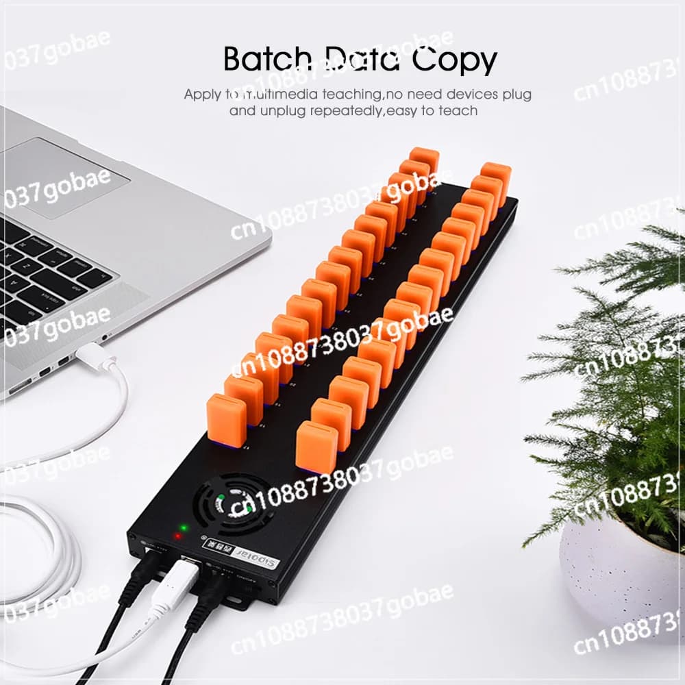 Hub USB 2.0 Industrial Robusto 32 Doors, 30 Doors for Charging and Synchronization with 2 Table Power Adapters 12V 10A for A-832 Phones