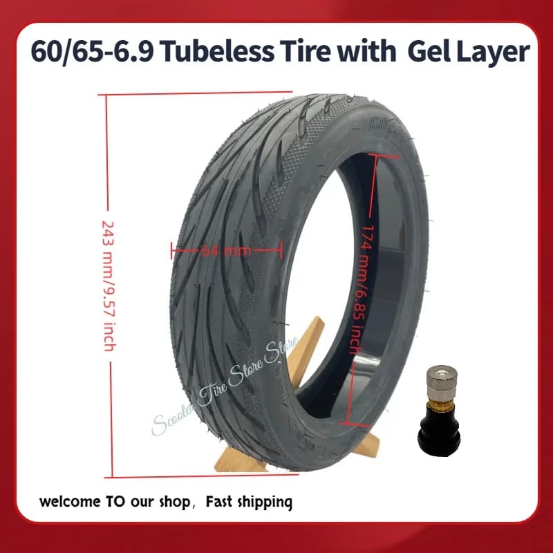 Max G2 G2D Vacuum tyre for rear wheel Tubeless 60/65-6.9 with gel layer for electric scooter accessories