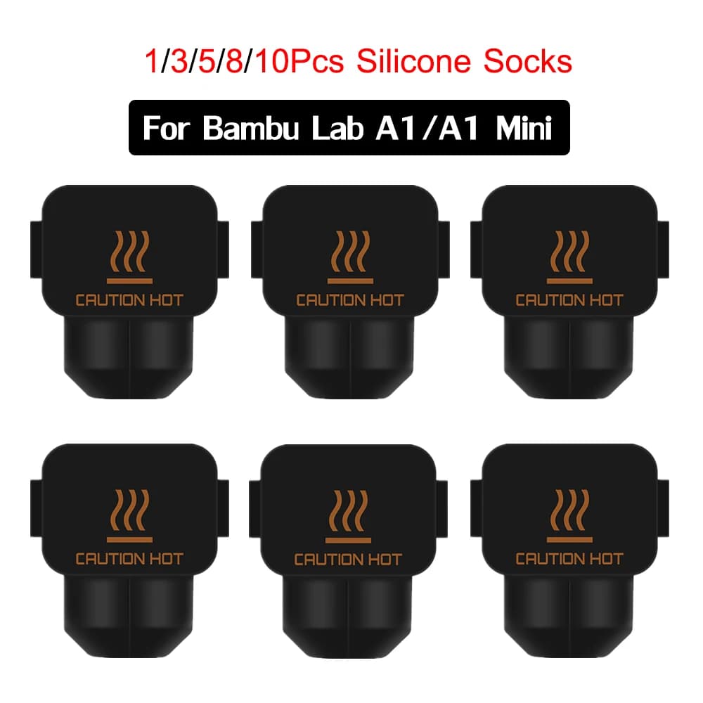10/8/5/3/1 pz Manicotto In Silicone Per Bambu Lab A1/A1 Mini Calzini In Silicone Hotend Blocco Della Cassa Della Copertura parti della stampante 3D isolamento termico