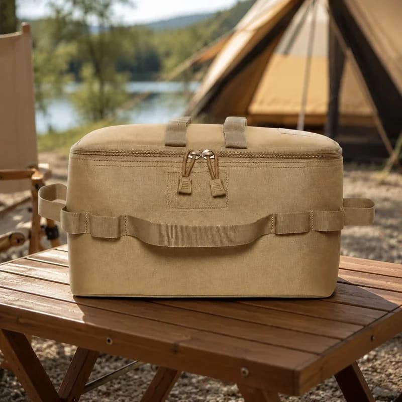 Portable Outdoor Gas Cylinder Carrier with Spacious Storage for Camping and Picnic Stove Accessories