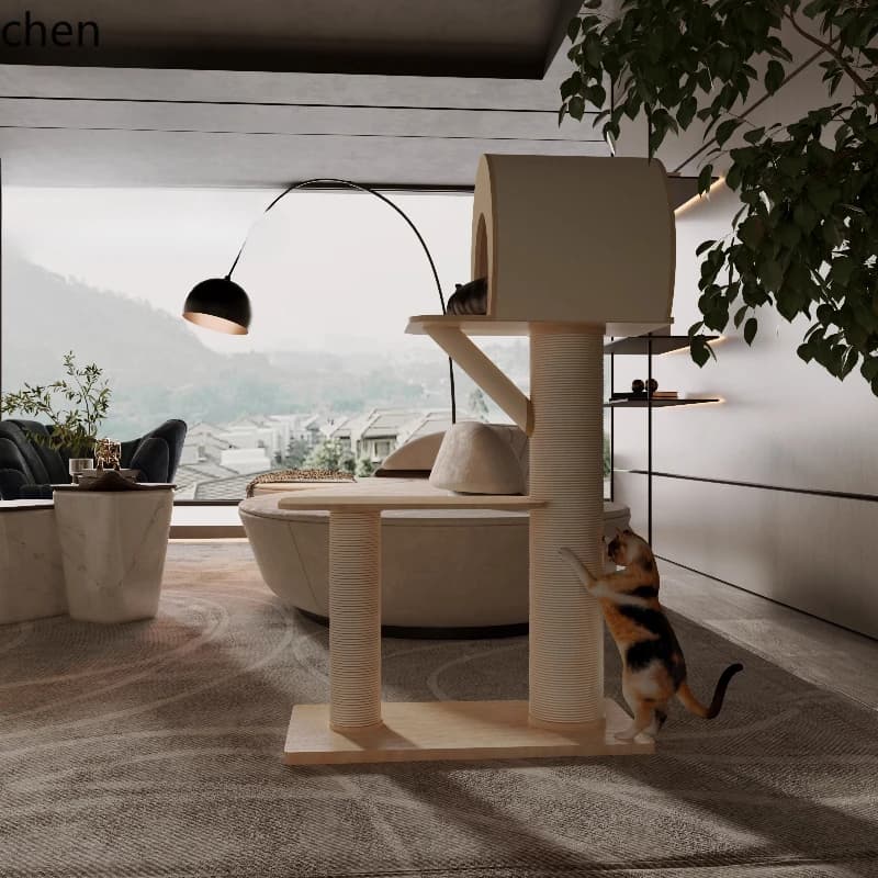 HXL gatto arrampicata telaio nido albero audace enorme forte modello in legno massello laccato decorazione della casa accessori decorazione maison
