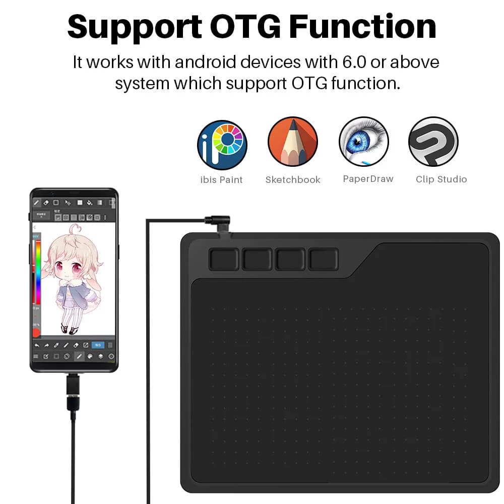 Tavoletta digitale S620 da 6,5 x 4 pollici per GAOMON, tavoletta grafica anime per disegnare e giocare OSU con penna senza batteria a 8192 livelli