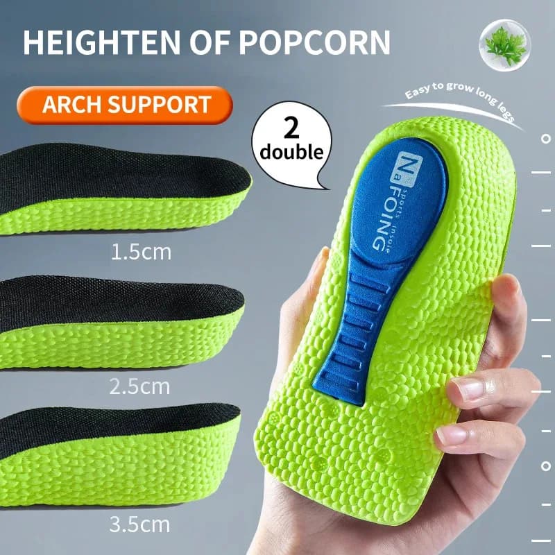 Men's Memory Foam Height Insoles Women's Piedi Flat Shoes Orthopaedic bow support Sneakers Solothurn for heel lift care
