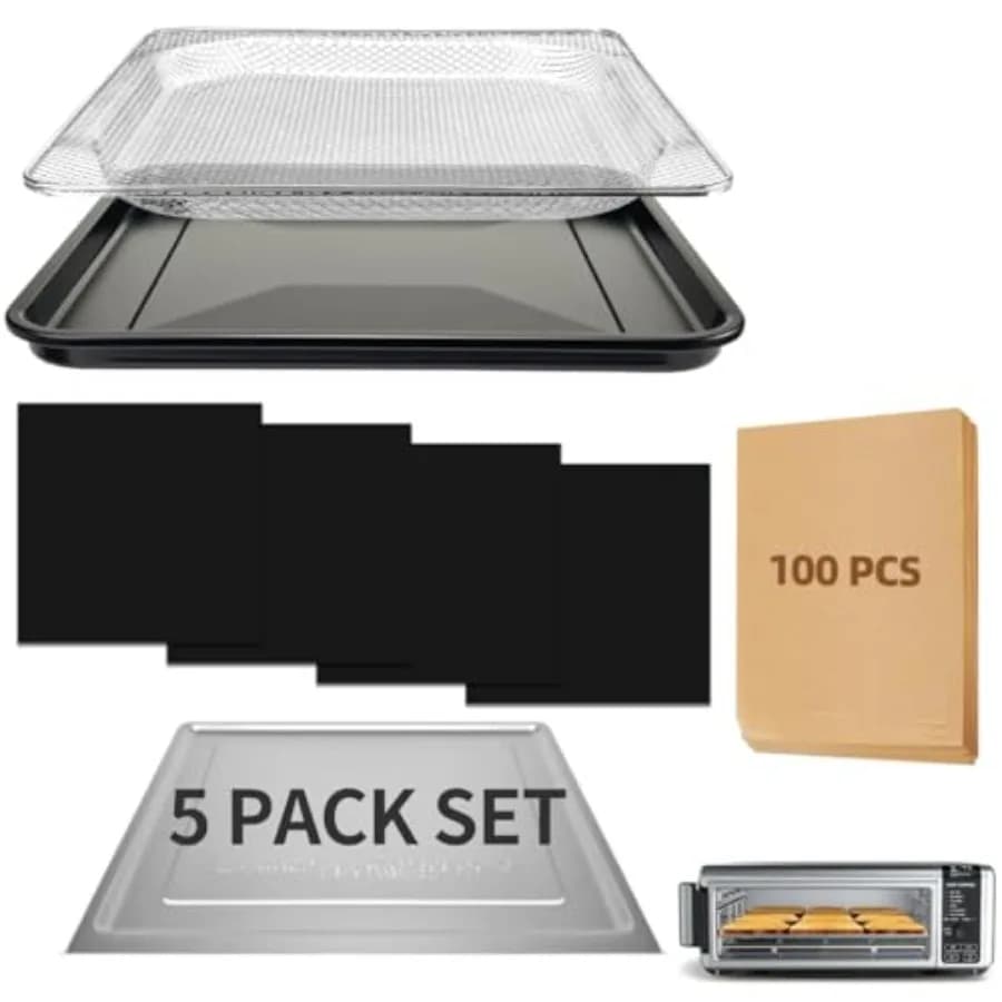 Air Fryer Accessories for Ninja Foodi SP101 Air Fryer Oven Air Fryer Liners Replacement Baking Pan Air Fryer Basket Non-stick B