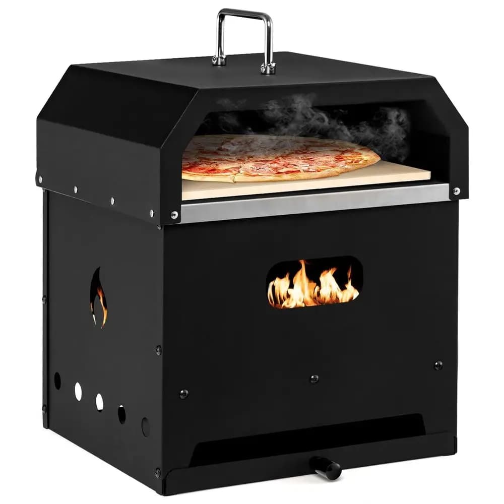 Forno per Pizza Portatile Multifunzione - Smontabile con Pietra, Griglia, Paletta, Manico, Copertura Impermeabile per Avventure all'Aperto
