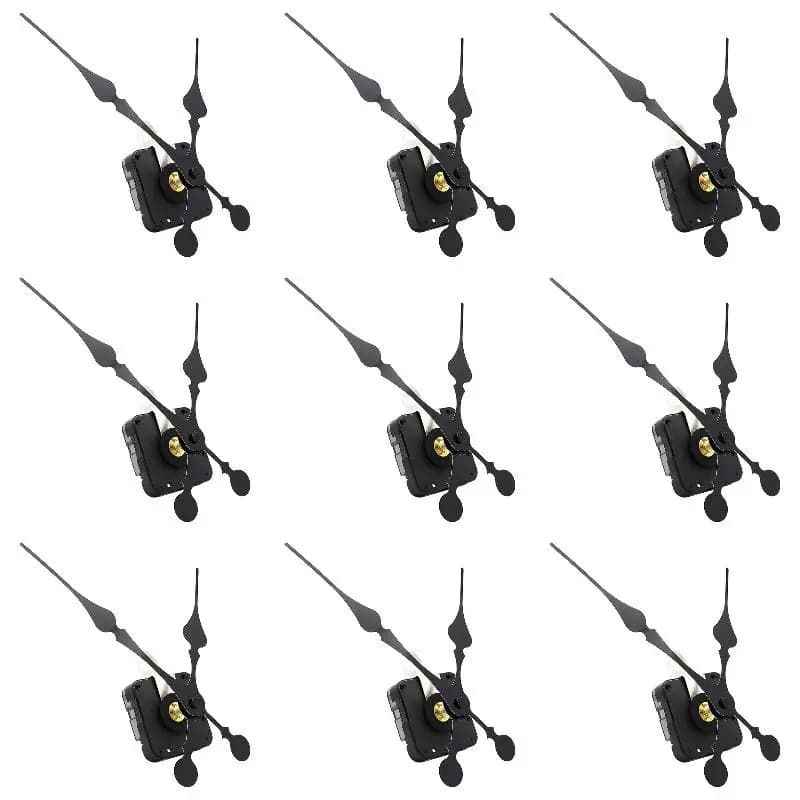 9Pack X(16mm Quartz DIY Wall Clock Motor Kit Movement Mechanism Big Spade Clock Parts Repair Replacement Movement)
