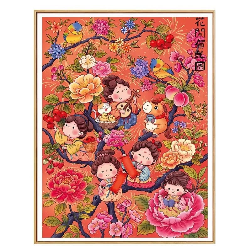 Kit per ricamo a punto croce fai da te con fili e aghi, stampato, 9CT 11CT, set per ricamo, per ragazze, 38 colori