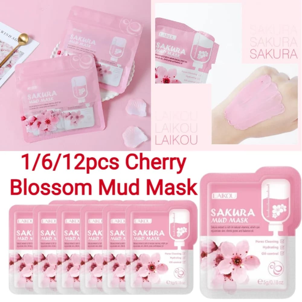 Fango Mask at Sakura 1/6/12 Pieces, Shiny and Hydrating Face Mask, 5g Single Pack, Skin Care Refreshing Product 2026
