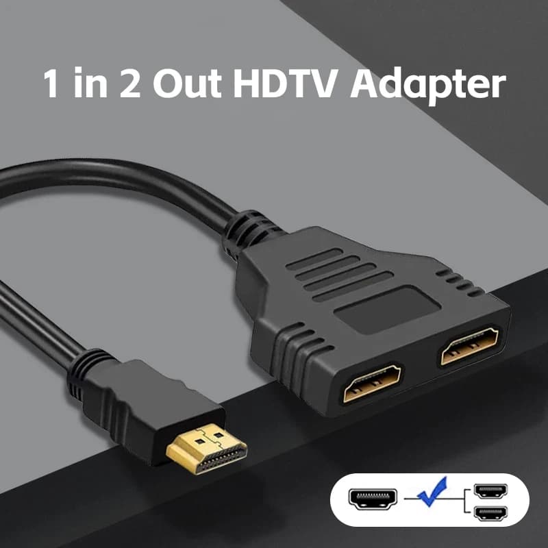 HDTV 1 in 2 adapter Splitter HDMI 1080P male to 2 female adapter head HDMI male to female conversion cable