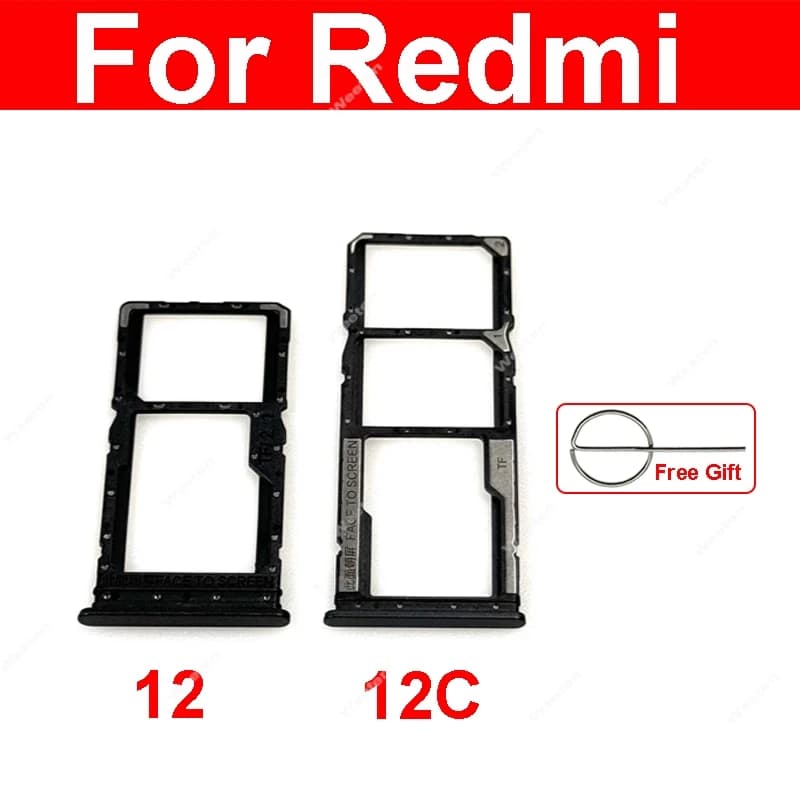 Vassoio della scheda SIM per Xiaomi Redmi 12 12C 5G Slot per scheda SIM Supporto per lettore di schede SIM Cavo a nastro flessibile Riparazione parti di ricambio