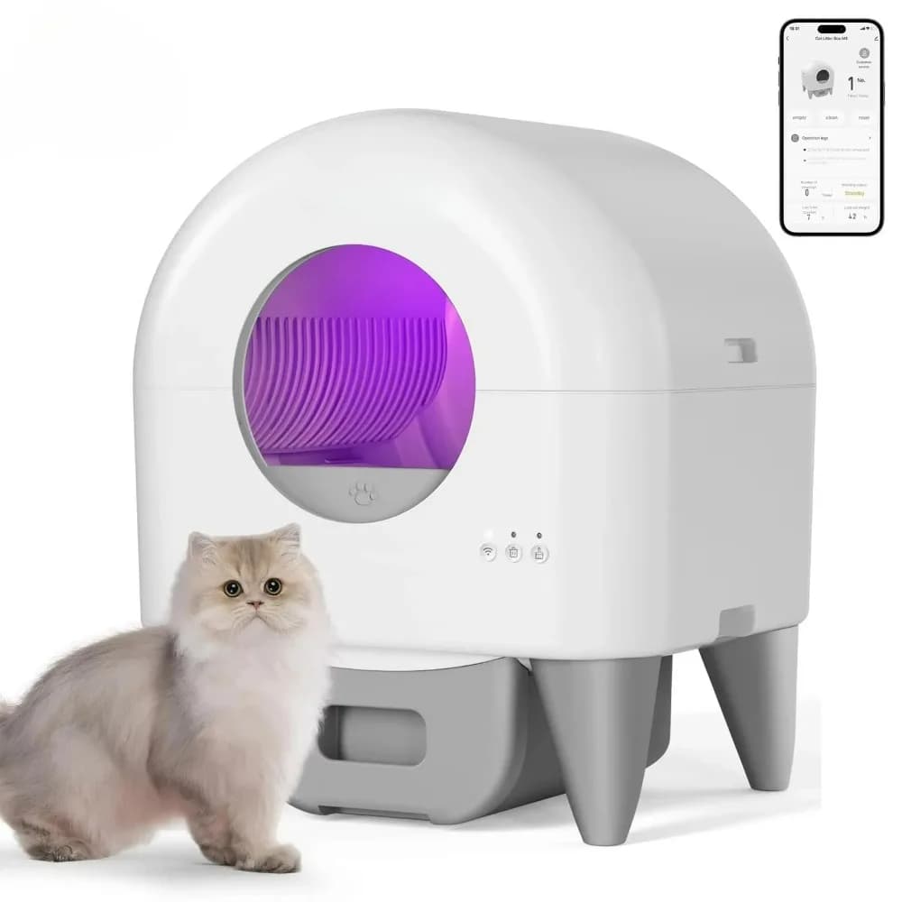 Nuova Lettiera Automatica Autopulente per Gatti con Controllo Tramite App Tuya, Lettiera Intelligente Smontabile per Gatti, Prodotti per Gatti