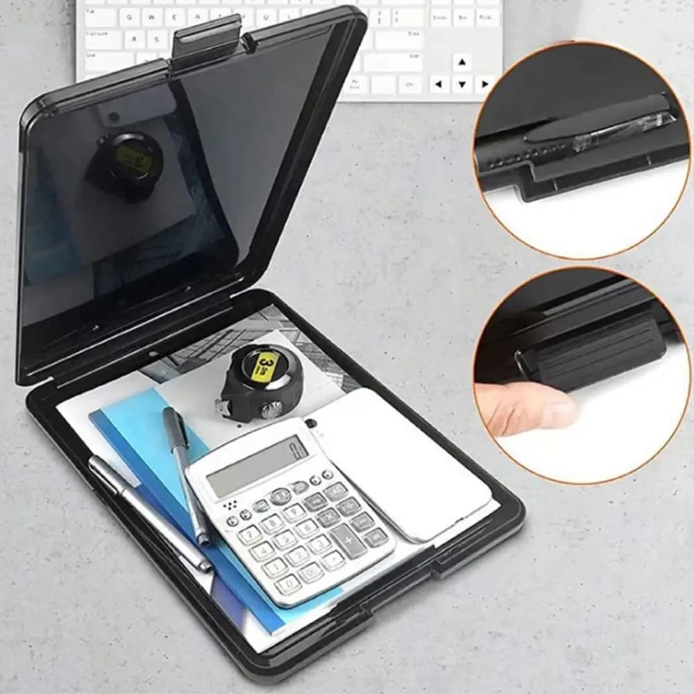 Plastic File Organizer Waterproof a4 Size File Folder with Clipboard with Clipboard Large Capacity Multifunctional File Folder