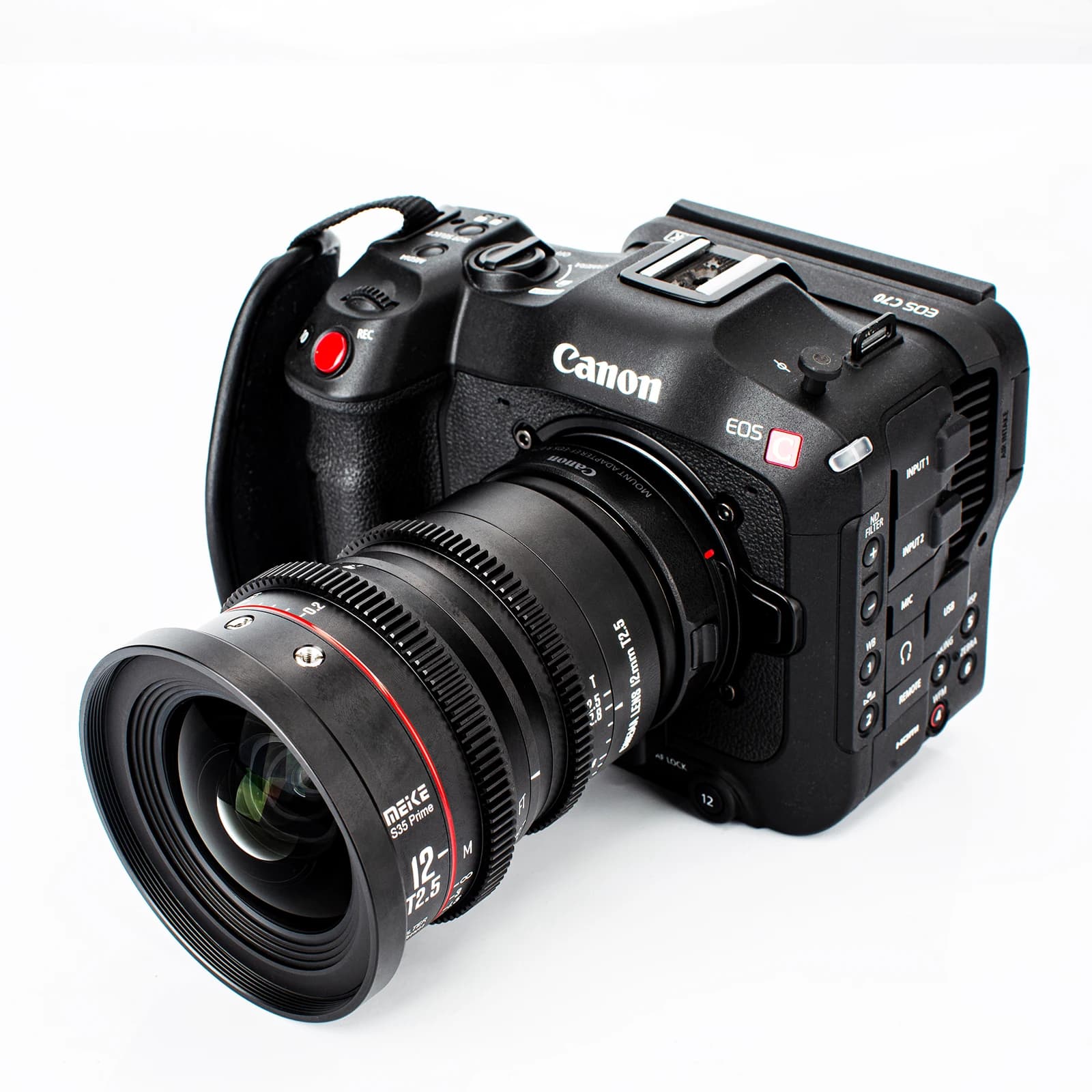 Obiettivo Meike Prime 12mm T2.5/18mm/25mm/35mm/50mm/75mm/100mm T2.1 per sistemi di telecamere cinematografiche con sensore Super 35, come RED Komodo, BMPCC6K