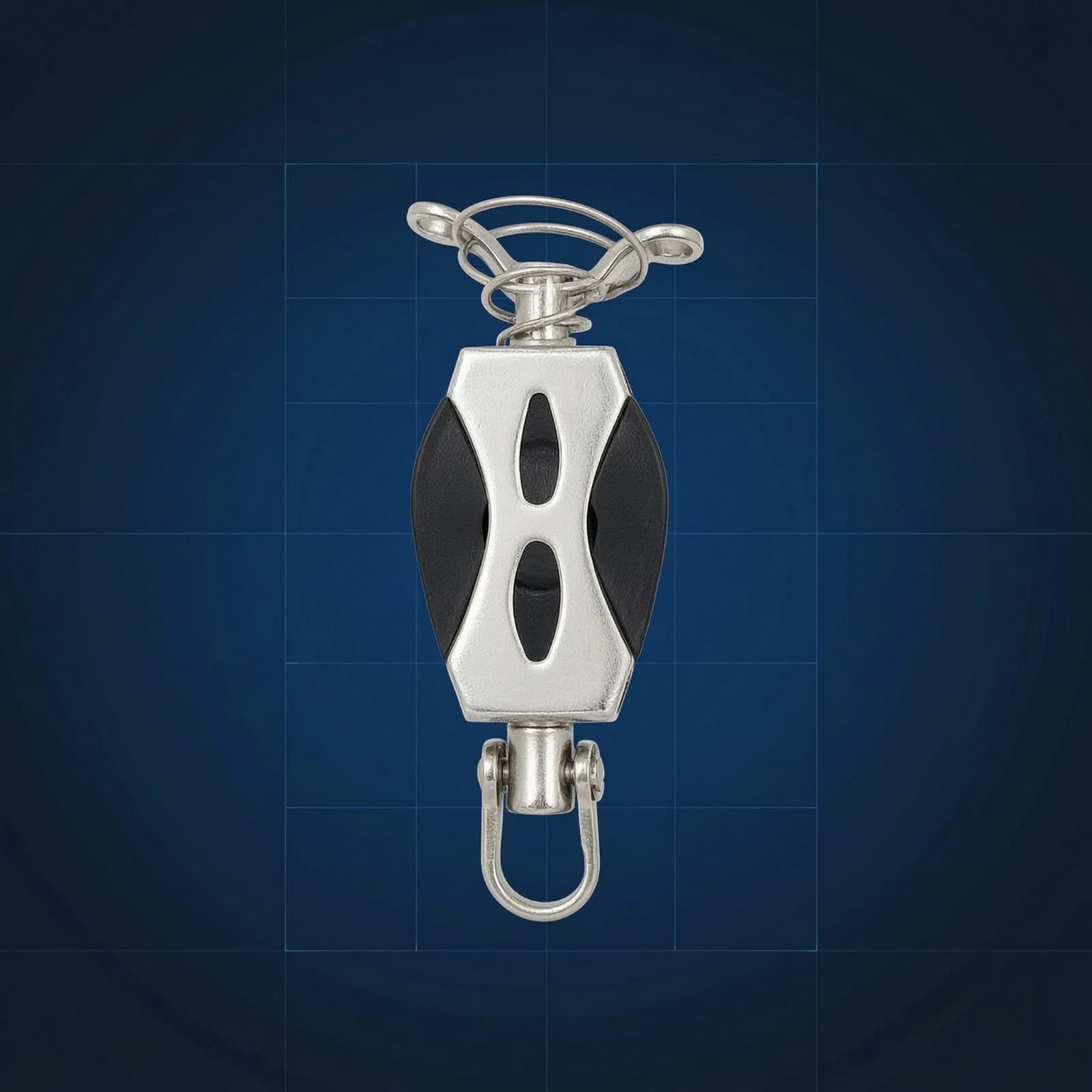 Single Pulley Compact Rope Pulley Block Smooth-Rolling Hardware Swivel for Sailors, Marine Rigging, Sailing