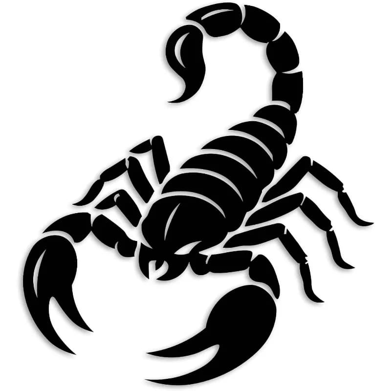 1pc Black Scorpion Silhouette Vinyl Sticker, Cut Decal, Waterproof Weatherproof For Car, Bicycle & Helmet