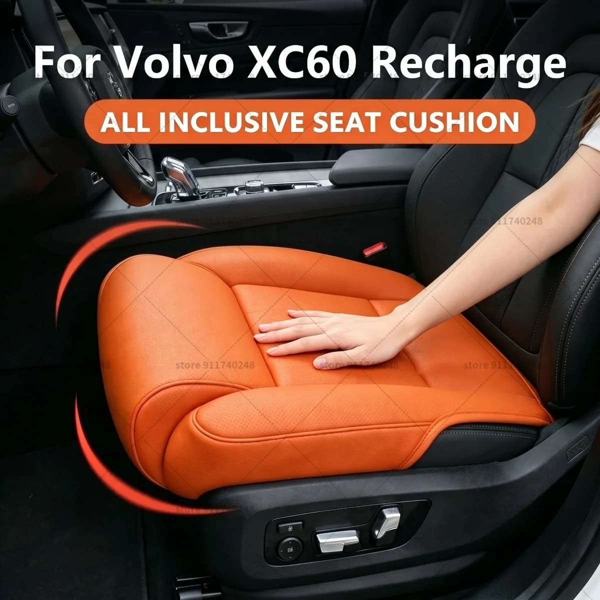 For Volvo XC60 Recharge Seat Leg Support Extension Cushion Thigh Support Pillow Memory Leather Leg Extender Interior Accessories