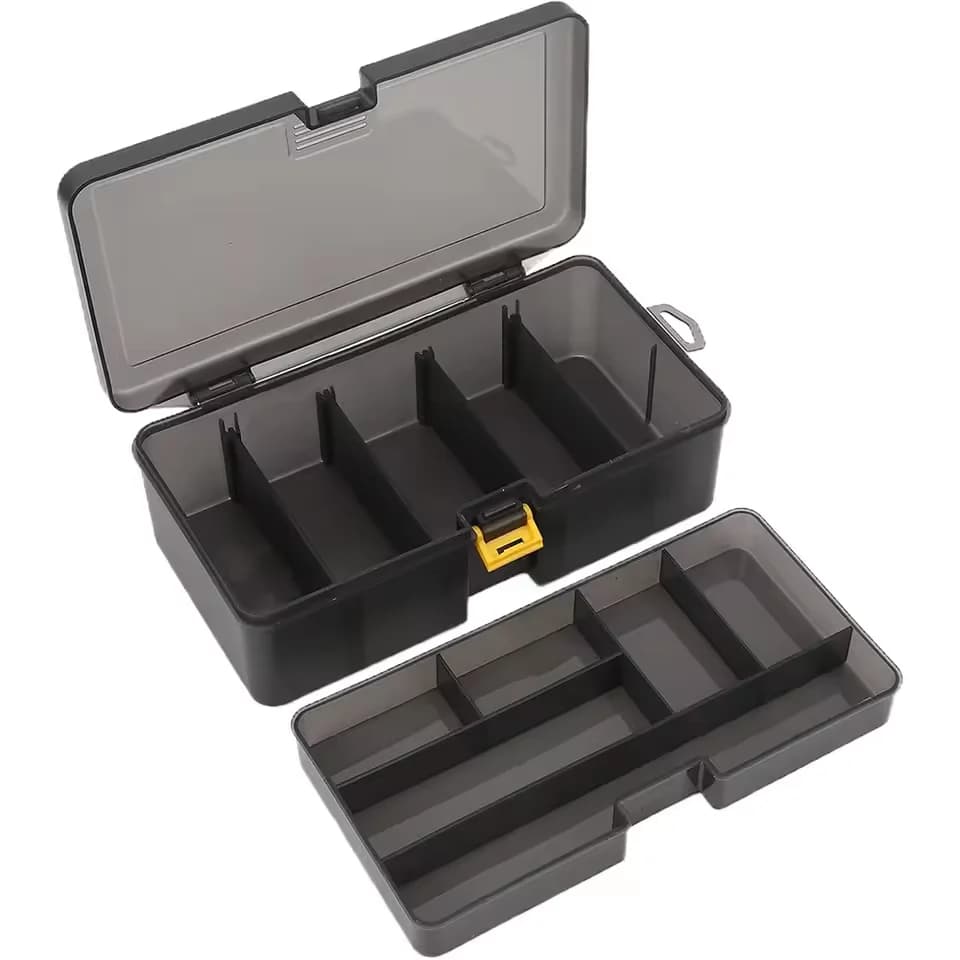 Double Layer Fishing Equipment Box Waterproof Plastic Fishing bait box with adjustable divider Fishing accessories box