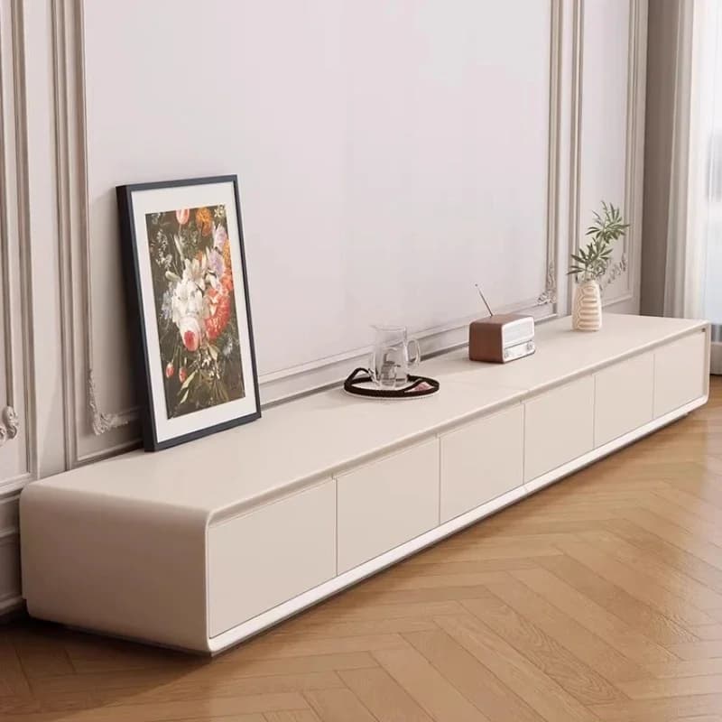 Solid Wood Paint TV Cabinet Coffee Table Light Luxury Floor Tv Stand Monitor Stands Panel Living Room Furniture Home Modern