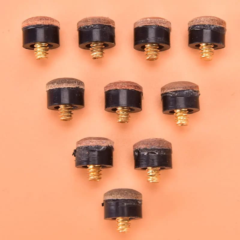 10Pcs Screw On Cue Tips For Billiard Pool Cue Stick and Snooker Cue Parts