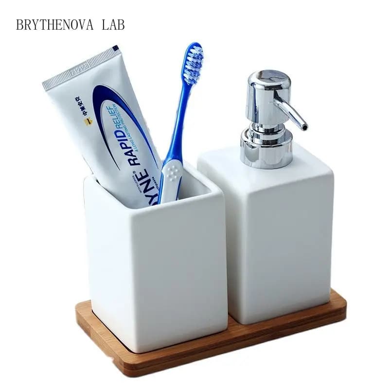 Ceramic Shower Gel Bottle, Liquid Soap Dispenser for Kitchen, Decoration, Home Hand Soap Bottle, Toothbrush Holder, Bathroom Set